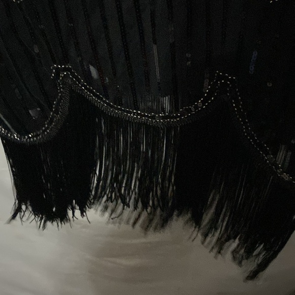 FunDaisy size XL Black FULL Sequin Sheath Midi Flapper Dress LINED SIDE ZIPPER - Picture 6 of 13